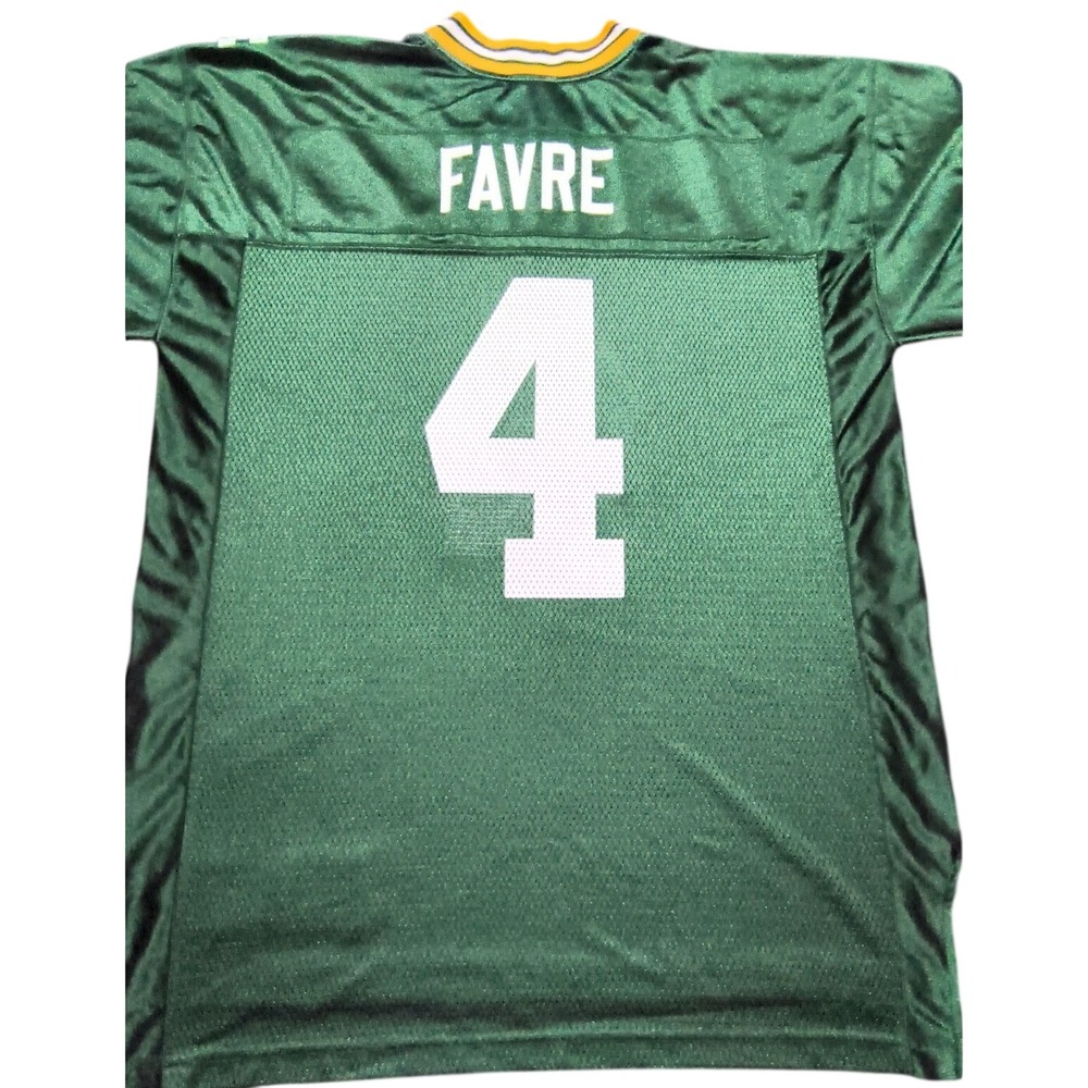 Green Bay Packers #4 Bret Favre Jersey, Size large, Chest48", 33" long